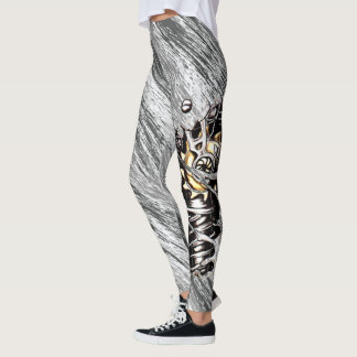 Leggings Camo del ejército gris con pierna de macine
