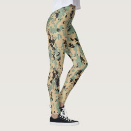 Leggings Camo digital – Patrón de camuflaje Tan-Verde LG