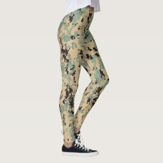 Leggings Camo digital – Patrón de camuflaje Tan-Verde LG