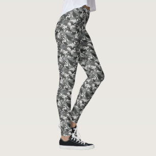 Leggings Camo gris imprime las piernas de las mujeres