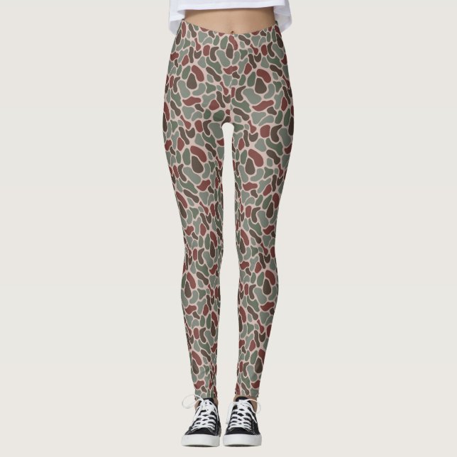 Leggings Camo Retro (rojo verde) (Anverso)