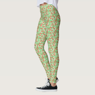 Leggings Camo verde Naranja cuadrado y amarillo muy claro