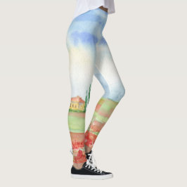 Leggings Campo de amapolas en la Toscana