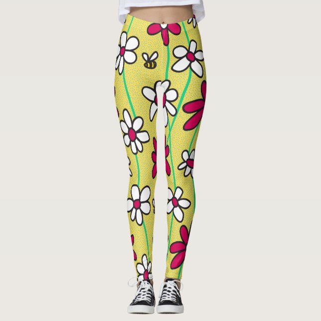 Leggings Campo de las piernas de Daisies (Anverso)