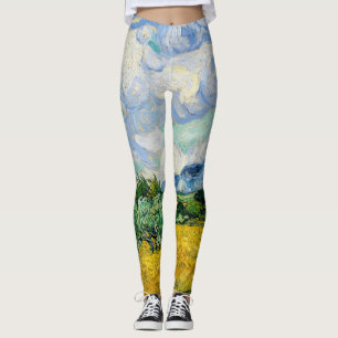 Leggings Campo de trigo Van Gogh con cipreses. Impresionism