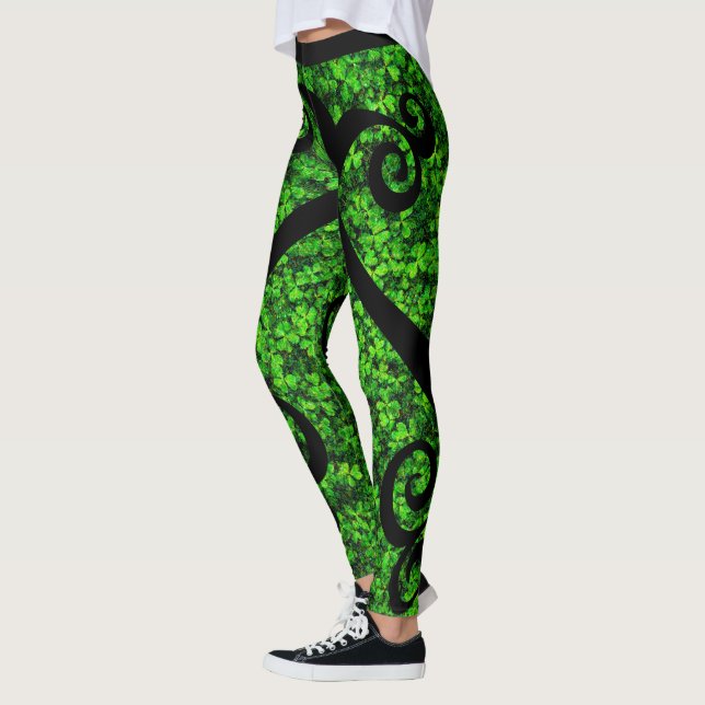 Leggings Campos del trébol de los remolinos del baile del (Izquierda)