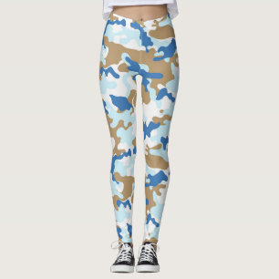 Leggings Camuflaje azul y beige