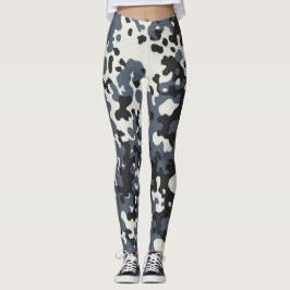 Leggings Camuflaje Camo policía Blanco negro gris