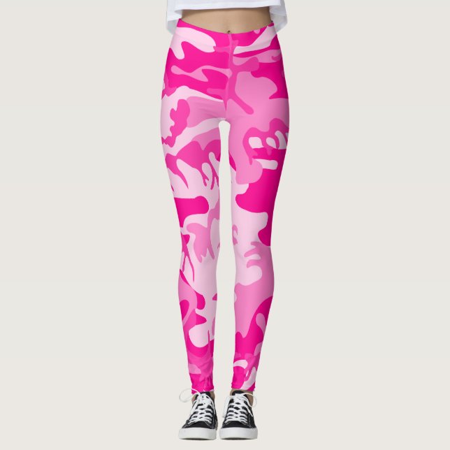 Leggings camuflaje de camo rosa caliente (Anverso)