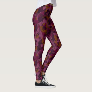 Leggings Camuflaje de frambuesa, mora, marrón y nuez moscad