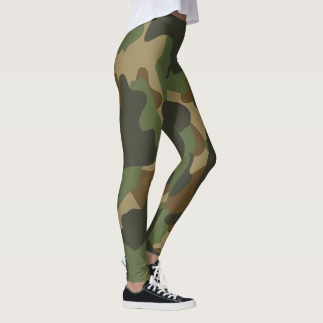 Leggings Camuflaje de naturaleza militar de caqui verde mar (Derecha)