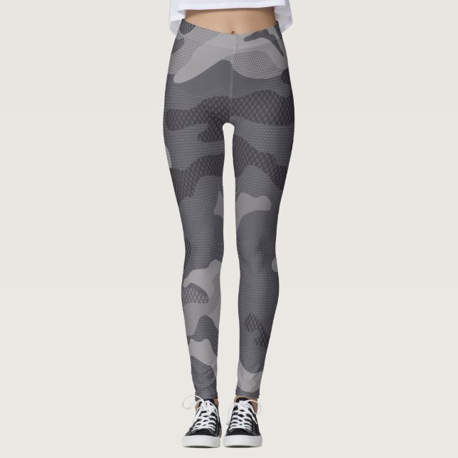 Leggings Camuflaje de textura gris. Camo tu (Anverso)