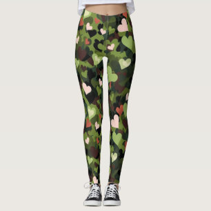 Leggings Camuflaje del corazón verde
