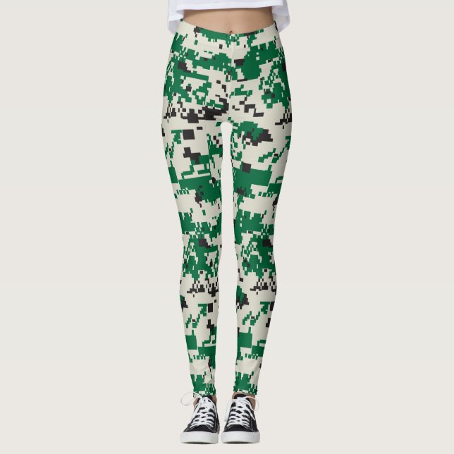 Leggings Camuflaje digital verde (Anverso)
