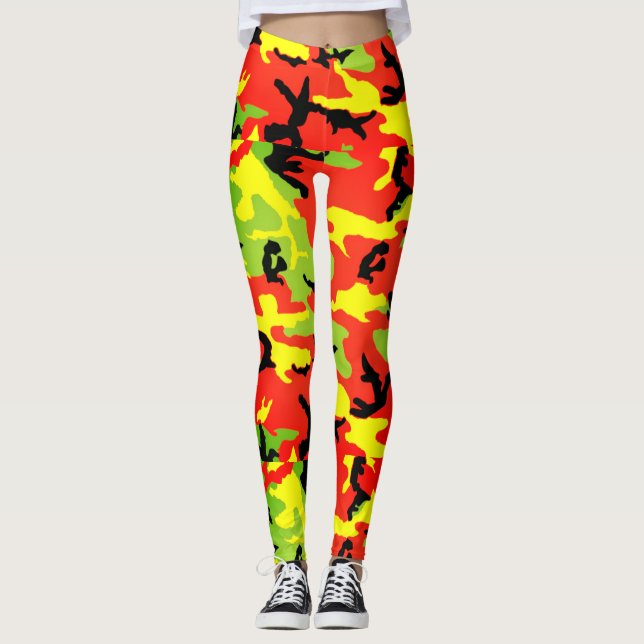 Leggings Camuflaje etíope de Rastafari - polainas (Anverso)