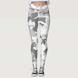 Leggings Camuflaje Gris Nieve Invernal, Militar, Ejército