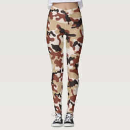 Leggings Camuflaje marrón, negro, blanco y beige