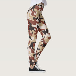 Leggings Camuflaje marrón, negro, blanco y beige