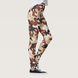 Leggings Camuflaje marrón, negro, blanco y beige