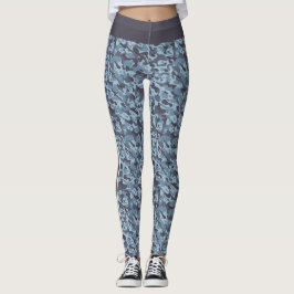 Leggings Camuflaje militar azul franjas blancas y azules
