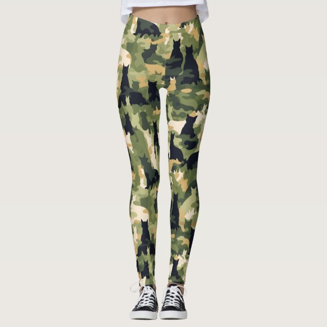 Leggings Camuflaje militar de gatos (Anverso)