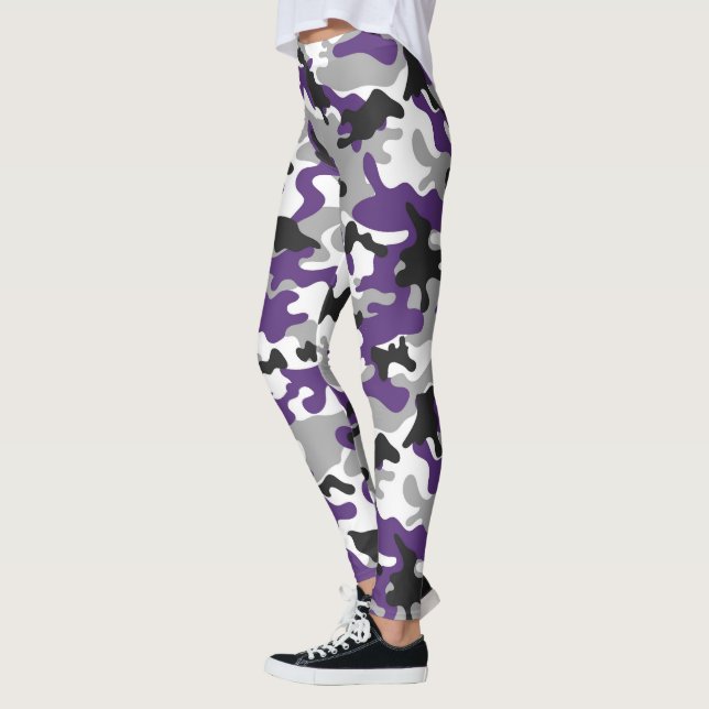 Leggings Camuflaje morado, gris, blanco y negro (Izquierda)