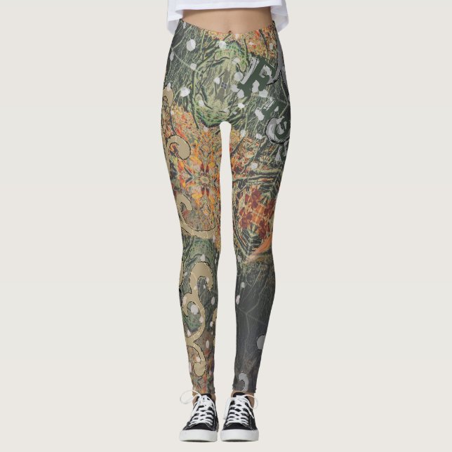 Leggings Camuflaje oculto y tu texto (Anverso)