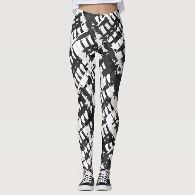 Leggings Camuflaje Rifles Gun Estilo Militar Camo Blanco (Anverso)