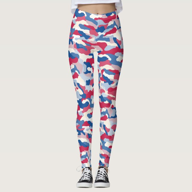 Leggings Camuflaje rojo blanco y azul (Anverso)