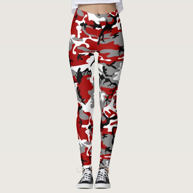 Leggings Camuflaje rojo y gris, ejército (Anverso)