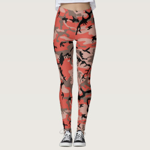 Leggings Camuflaje rojo y marrón, militar, ejército