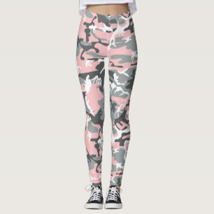 Leggings Camuflaje rosa y gris, ejército, ejército