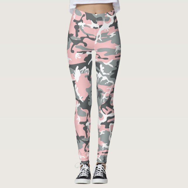 Leggings Camuflaje rosa y gris, ejército, ejército (Anverso)