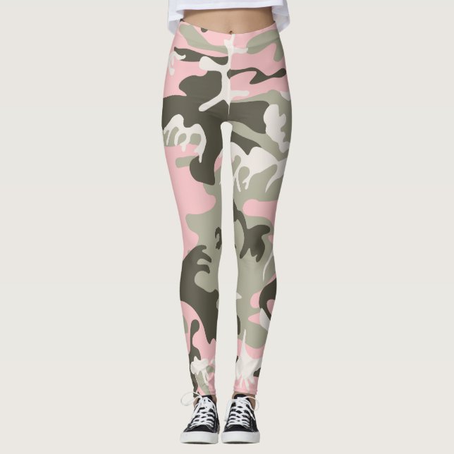 Leggings Camuflaje rosa y verde, militar, militar (Anverso)