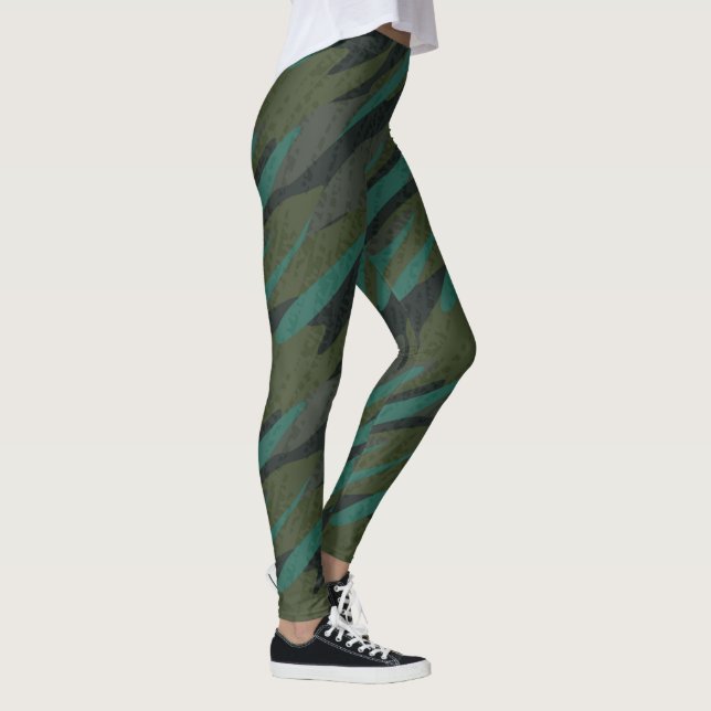 Leggings Camuflaje verde abstracto (Derecha)