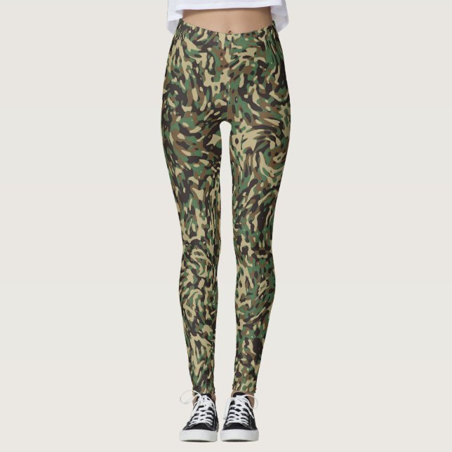 Leggings Camuflaje Verde de Moda  (Anverso)