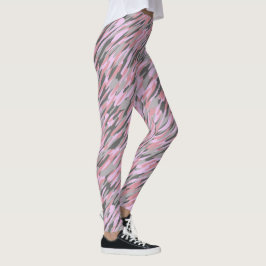 Leggings camuflaje verde gris y rosa abstracto