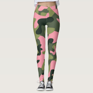 Leggings Camuflaje verde y rosa del ejército