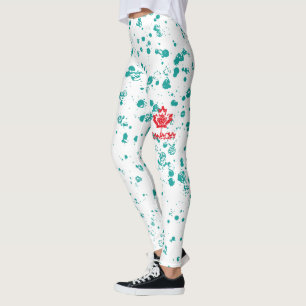 Leggings CANADA double RAIN EARTH MAPLE BY MASANSER PIXELAT