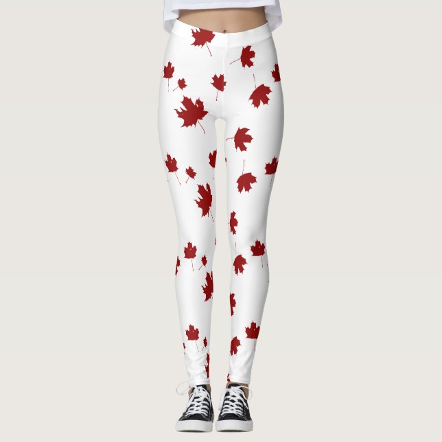 Leggings Canadá hojas de arce canadá día imprimir fresco Le (Anverso)