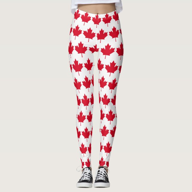 Leggings Canadá: La hoja de arce es patriótica libre de ven (Anverso)
