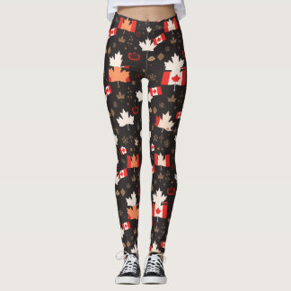 Leggings Canadá Rojo Blanco Bandera Canadiense Maple Leaf