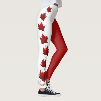 Leggings Canales de recuerdos clásicos de Canadá con bander