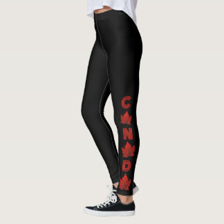 Leggings Canales de recuerdos clásicos de Canadá con bander