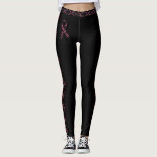 Leggings Cáncer de mama Cinta rosa Cinta de amor Cura de fe
