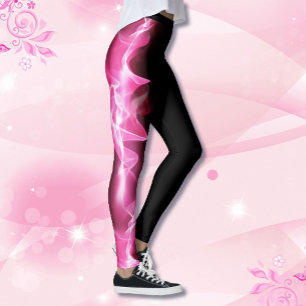 Leggings Cáncer de mama con cinta de parpadeo de luz rosa