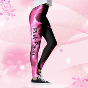 Leggings Cáncer de mama con cinta de parpadeo de luz rosa