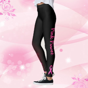 Leggings Cáncer de mama con cinta de parpadeo de luz rosa