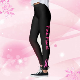 Leggings Cáncer de mama de cinta de paro con luz de luz ros