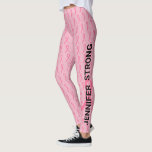 Leggings Cáncer de Mama Rosa Dirige Su Nombre Doble Cinta<br><div class="desc">Únete a las carreras de cáncer de mama con estas piernas de cinta rosa, tu nombre y cuán fuerte eres o a quién apoyas. Sobreviviente o tu texto en un lado. Su nombre o el que apoya en el otro lado. Esta versión incluye una cinta más grande junto con las...</div>